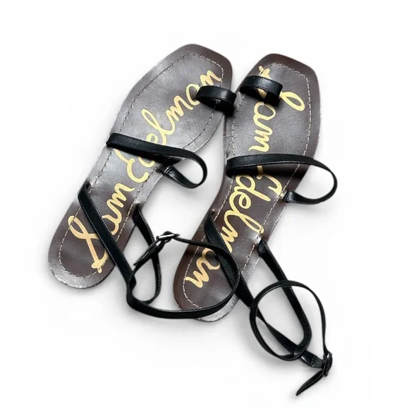 Sam Edelman Abe Leather Strappy Flat Sandals Size 9 - Picture 2 of 5